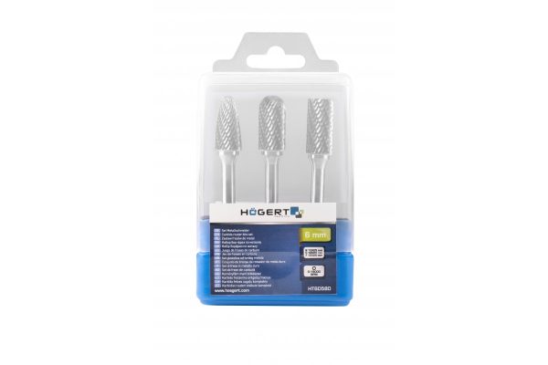 Set of rotary burrs for metal, 3 pcs