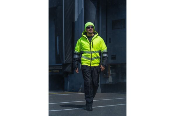 NEON winter hat with reflective thread yellow uni - Image 3